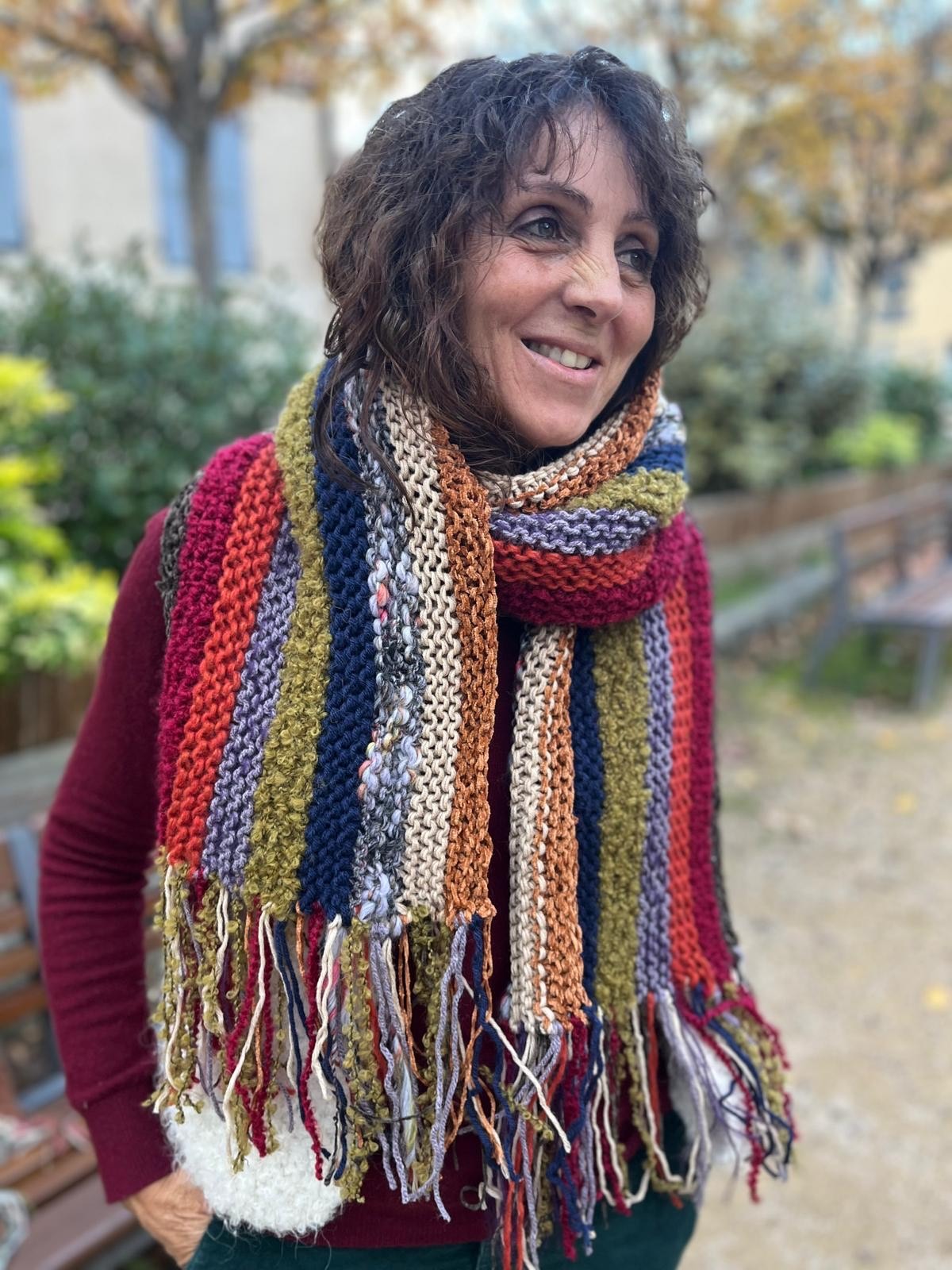 Echarpe colorée - "Jardin Anglais"