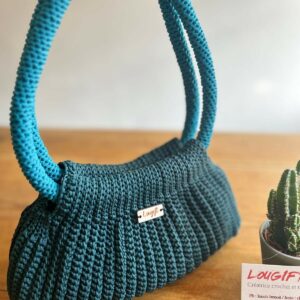 Sac chic élégant bleu canard et bleu turquoise