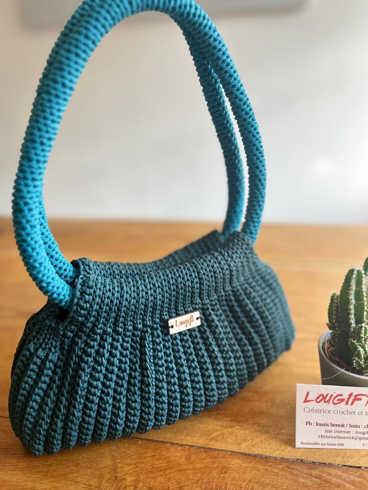 Sac chic élégant bleu canard et bleu turquoise