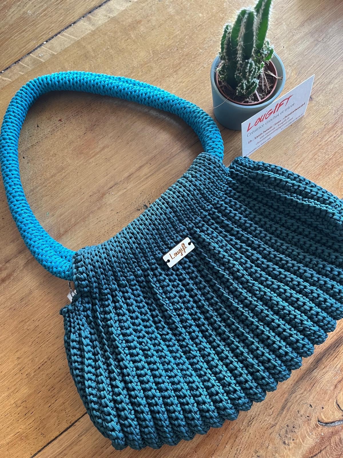Sac chic élégant bleu canard et bleu turquoise – Image 3